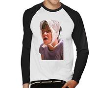 All+Every Weird Science Gary with Bra On His Head Men's Baseball Long Sleeved T-Shirt White/Black