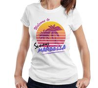 All+Every Welcome to Sunny Marbella Women's T-Shirt White
