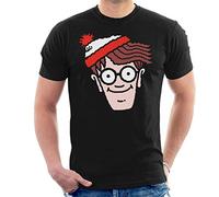 All+Every Where's Wally Character Head Men's T-Shirt Black