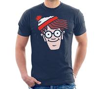All+Every Where's Wally Character Head Men's T-Shirt Navy Blue