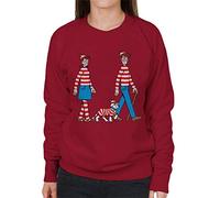 All+Every Where's Wally Walking with Wenda and Woof Women's Sweatshirt Cherry Red