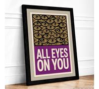 All Eyes on You Modern Framed Wall Art Print A3 (42×29.7cm) Black, Wall Decor for Living Room, Bedroom, Office & Home, Ready to Hang, Art Gift