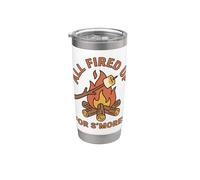 All Fired Up for Smores Retro Campfire Camping Graphic Stainless Steel Insulated Tumbler