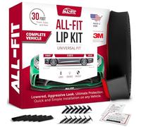 All-Fit Complete 1.5" Black Lip Kit Including All Hardware. Protect The Bumper and Improve Side Air Flow. Lower Spoiler for All Sides of Any Car with Premium, USA Made Material.