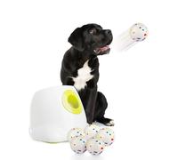 ALL FOR PAWS Automatic Ball Launcher for Dogs with 6pcs 2.5inch ETPU Balls, Ball Throwing Machine for Large Dogs, Interactive Pet Fetch Toy (Upgraded Max with 6pcs E-TPU Balls)