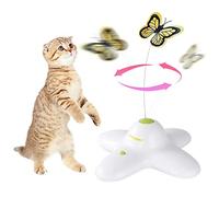ALL FOR PAWS Cat Butterfly Toy, Cat Interactive Toy for Indoor Cats 360° Rotating, Automatic Self Playing Teaser