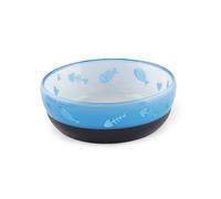 All For Paws Anti Slip Cat Bowl - Blue Fish