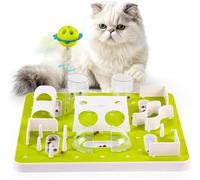 ALL FOR PAWS Cat Puzzle Toy - Interactive Treat Maze Feeder & Brain Teaser for Cats & Kittens, Slow Feeder with Teaser Ball - Mental Stimulation Puzzle Game for Smart Felines