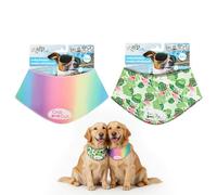 ALL FOR PAWS Chill Out Dog Cooling Bandana 2Pack, Breathable Cooling Collar for Large Dogs, Neck Cooler Wraps for Summer Walking Outdoor (L,Neck Girth 44-52CM)