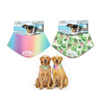 ALL FOR PAWS Chill Out Dog Cooling Bandana 2Pack, Breathable Cooling Collar for Large Dogs, Neck Cooler Wraps for Summer Walking Outdoor (S,Neck Girth 53CM-62CM)
