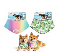 ALL FOR PAWS Chill Out Dog Cooling Bandana 2Pack, Breathable Cooling Collar for Medium Dogs, Neck Cooler Wraps for Summer Walking Outdoor (M,Neck Girth 38-46CM)