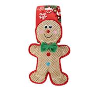 ALL FOR PAWS Christmas Plush Squeaky Dog Toys, Gingerbread Man Dog Gifts Chew Toy Enrichment Toys for Large Dogs Christmas Interactive Toys for Pet Dog Squeaky Train