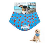 ALL FOR PAWS Cooling Bandana for Dogs, Dog Cooling Collar & Neck Wrap, Ice Dog Bandanas for Large Dogs, Blue Chill Out Cooling Collar (L,Neck Girth 17.3-20.4")