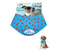 ALL FOR PAWS Cooling Bandana for Dogs, Dog Cooling Collar & Neck Wrap, Ice Dog Bandanas for Medium Dogs, Blue Chill Out Cooling Collar (M, Neck Girth 15-18.1")