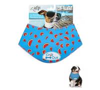 ALL FOR PAWS Cooling Bandana for Dogs, Dog Cooling Collar & Neck Wrap, Ice Dog Bandanas for Small Dogs, Blue Chill Out Cooling Collar (S,Neck Girth 11.8-14.4")