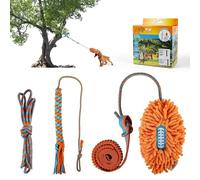 ALL FOR PAWS Dog Hanging Bungee Tug Toy, Tree Tugger Dog Toy for Chase & Tug Fun, Interactive Exercise for Small to Large Dogs, Hanging Rope & Soft Chew Toys with Ballistic Bungee