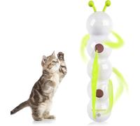 ALL FOR PAWS Interactive Cat Feather Toy, Automatic Fluffy Tail Teaser with Motion Sensor,Whack a mole Cat Toy, USB Rechargeable, Suction Cup for Stable Play, Perfect for Indoor Cats