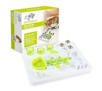 ALL FOR PAWS Interactive Cat Puzzle Feeder, Mental Stimulation Cat Food Puzzle Maze Toy Slow Feeding Treat Dispenser, Multiple Modules with 3 Catnip Balls Digger Toy Indoor(Fish)