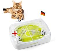 ALL FOR PAWS Interactive Cat Soccer Toy with Catnip Football & LED Lights, Automatic Cat Toy with Motion-Activated Flip-Push Balls and Customizable Team Stickers, Kitten Exercise & Hunting Stimulation