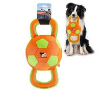 ALL FOR PAWS Interactive Dog Ball with Handles, Durable Dog Toy with Squeaker, Interactive Tug of War Ball Toy for Medium and Large Dogs, Tough Dog Toy for Aggressive Chewers