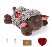 ALL FOR PAWS Snuggle Sheep Heart Beat Dog Toy for Puppies with Variable Speed Timed Heartbeat & Heat Pack, Dog Heartbeat Comforter for Separation Anxiety, Ultra-Soft Fluffy Comfort Toy