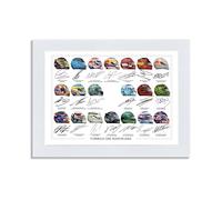 All Formula One F1 Drivers 2024 Season Signed Poster Print Framed Picture Photo Autograph Gift Helmets Lewis Hamilton (A4 Mounted Only)
