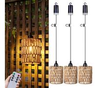 ALL FORTUNE 3 Pack Battery Operated Chandelier, Battery Operated Hanging Pendant Light with Warm White Bulb, 4*AA Battery Powered, for Gazebo Pergola Porch Patio Outdoor Indoor Decor Lighting