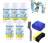 All Found Drain Cleaner, Sink and Drain Clean-er, Allfound D-rain Clean-er, Sink Foam Dr-ain Cl-eaner, Pipe Cleaners for Cleaning, for Kitchen Bathroom Toilet Deodorizing and Cleansing (5 Pcs-550g)