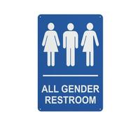 All Gender Restrooms Sign Warning Sticker-Security Sign Outdoor Sign 12 X 8 Inches