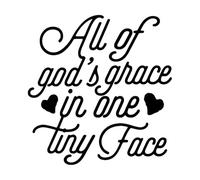 All Gods Grace in one Tiny face Hand Drawn Vinyl Wall Decals 42x43.7cm Art Decoration Black