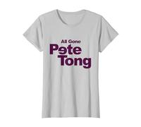 All Gone Pete Tong Backwards E Purple Text T-Shirt, Women, Silver Grey, XX-Large