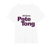 All Gone Pete Tong Backwards E Purple Text T-Shirt, Women's Plus, White, 5X
