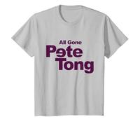 All Gone Pete Tong Backwards E Purple Text T-Shirt, Youth, Silver Grey, Large