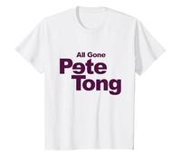 All Gone Pete Tong Backwards E Purple Text T-Shirt, Youth, White, X-Small