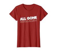 All Gone Pete Tong Light Text T-Shirt, Women, Cranberry Red, Small