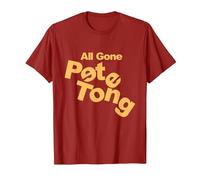 All Gone Pete Tong Yellow Wonky Text T-Shirt, Men, Cranberry Red, XX-Large