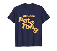All Gone Pete Tong Yellow Wonky Text T-Shirt, Men, Navy Blue, Medium