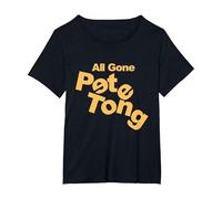 All Gone Pete Tong Yellow Wonky Text T-Shirt, Women's Plus, Black, 4X