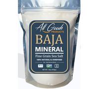 All Goods Baja Mineral Sea Salt, Natural Fine Grain - 16 Oz 100% Natural Unrefined Mineral Sea Salt from Mexico - Hand Harvested, Rich in 90+ Essential Minerals, 30% Less Sodium, Kosher Salt.