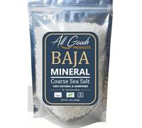 All Goods Products Baja Mineral Coarse Grain Sea Salt, 16 oz Natural Salt from Mexico, Unrefined, Hand-Harvested, Loaded with 90+ Essential Minerals, Kosher, 30% Low Sodium.