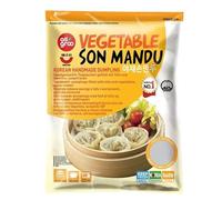 All groo Ready Meals Sides | Korean Dumpling For Stem | Fully Cooked Quick and Easy Meal Ideas | Authentic Korean Flavor Frozen Food | Halal Certified (Vegetable Son Mandu (handmade Dumpling), 2 Pack)