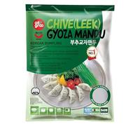 All groo Ready Meals Sides | Korean Dumpling for Stem | Fully Cooked Quick and Easy Meal Ideas | Authentic Korean Flavor Frozen Food | Halal Certified (Chive Gyoza (Leek Dumpling), 2 Pack)