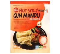 All groo Ready Meals Sides | Korean Dumpling for Stem | Fully Cooked Quick and Easy Meal Ideas | Authentic Korean Flavor Frozen Food | Halal Certified (Hot Spicy for Fry Mandu, 1 Pack)