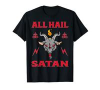 All Hail Satan Baphomet Occult Pentagram Satanic Satanism T-Shirt