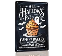 All Hallows Cafe and Bakery Metal Sign for Cafes Bakeries Restaurants Halloween Events Coffee Shops Haunted Houses Shops and Community Centers 8x12 Inch