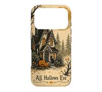 All Hallows Eve Haunted House Black Cat Pumpkin Moon Vintage Case for iPhone 17 Pro
