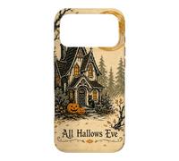 All Hallows Eve Haunted House Black Cat Pumpkin Moon Vintage Case for iPhone 17 Pro Max