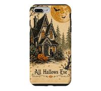 All Hallows Eve Haunted House Black Cat Pumpkin Moon Vintage Case for iPhone 7 Plus/8 Plus