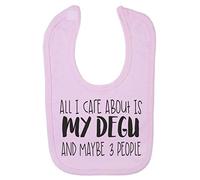 All I Care About is My Degu and Maybe Three People Cotton Baby bib - Pastel Pink