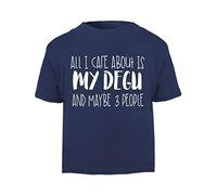All I Care About is My Degu and Maybe Three People Short Sleeve Cotton Toddler t Shirt, 3-4 Years, Navy